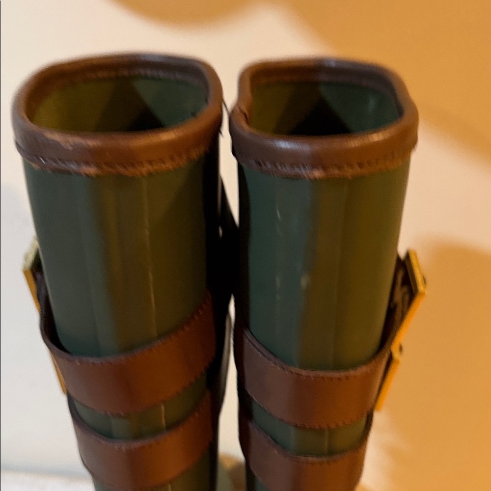 Tory Burch Olive and Chocolate Lace-Up Boots - Picture 5 of 11